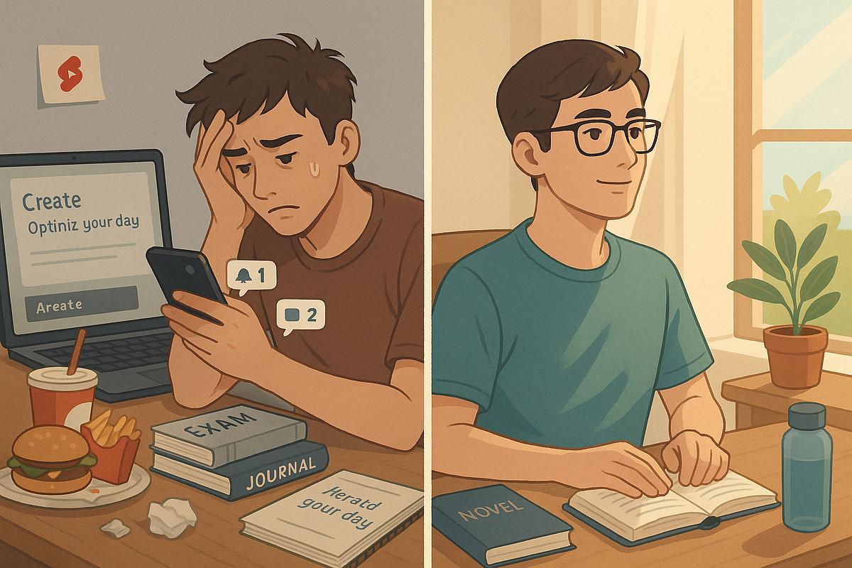 Mindset contrast: stress vs focus